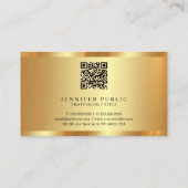 Trendy Calligraphy Script Monogram Glamour Gold Visitenkarte (Rückseite)