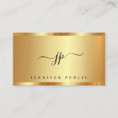 Trendy Calligraphy Script Monogram Glamour Gold Visitenkarte (Vorderseite)