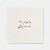 Trendy Calligraphy Script Name Minimalistisch Chic Serviette (Vorderseite)