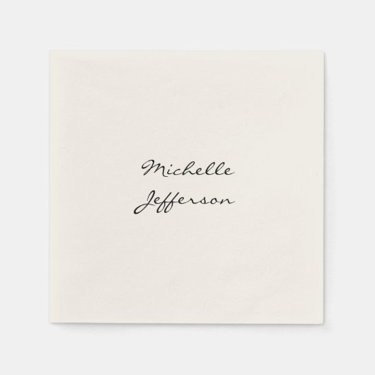 Trendy Calligraphy Script Name Minimalistisch Chic Serviette (Vorderseite)