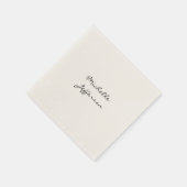Trendy Calligraphy Script Name Minimalistisch Chic Serviette (Ecke)