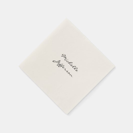 Trendy Calligraphy Script Name Minimalistisch Chic Serviette (Ecke)
