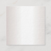 Trendy Calligraphy Sleek Design Glamour Silver Quadratische Visitenkarte (Rückseite)