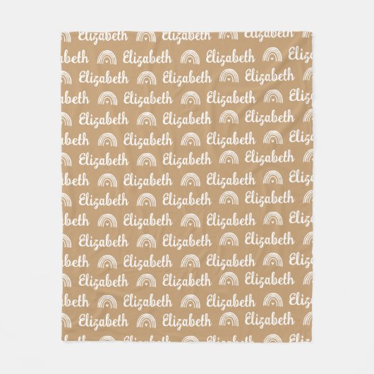 Trendy Camel Rainbow Custom Calligraphy Name Fleecedecke (Vorderseite)