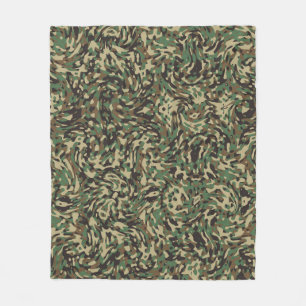Trendy Camouflage Green Fleecedecke