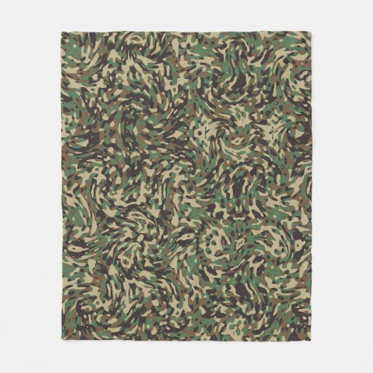 Trendy Camouflage Green Fleecedecke (Vorderseite)