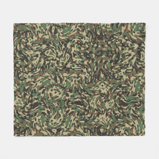 Trendy Camouflage Green Fleecedecke (Vorderseite (Horizontal))