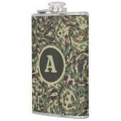 Trendy Camouflage Green Personalisiert Letter Flachmann (Links)