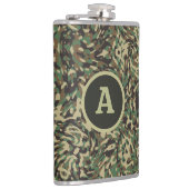Trendy Camouflage Green Personalisiert Letter Flachmann (Rechts)