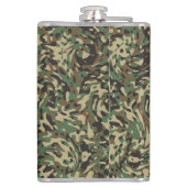 Trendy Camouflage Green Personalisiert Letter Flachmann (Rückseite)