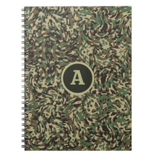 Trendy Camouflage Green Personalisiert Letter Notizblock