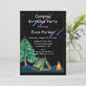 Trendy Camp Out Boys Geburtstagsparty Einladung (Stehend Vorderseite)