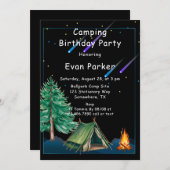 Trendy Camp Out Boys Geburtstagsparty Einladung (Vorne/Hinten)