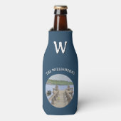 Trendy Can Cooler Watercolor Dock Lake Mountains Flaschenkühler (Flaschenvorderseite)