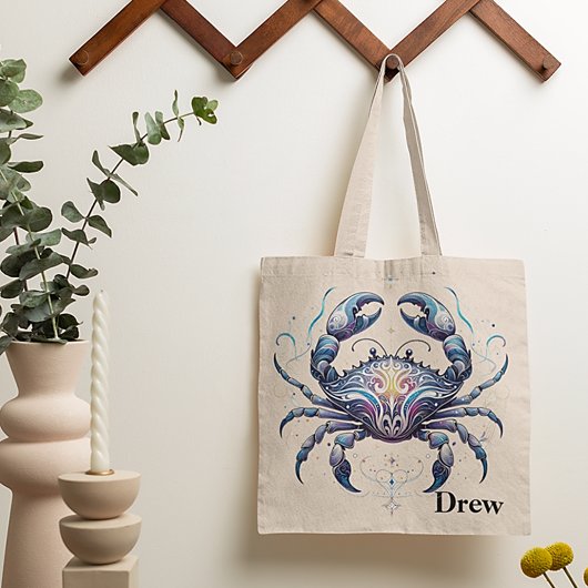 Trendy Cancer Watercolor Zodiac Design Tragetasche