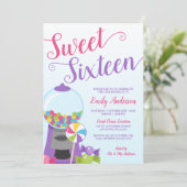 Trendy Candy Sweet 16 Einladung (Stehend Vorderseite)