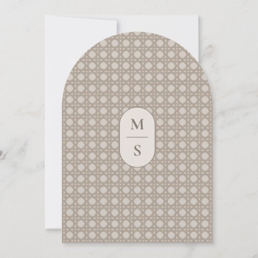 Trendy Cane Rave Rattan Brautparty Card Einladung (Rückseite)