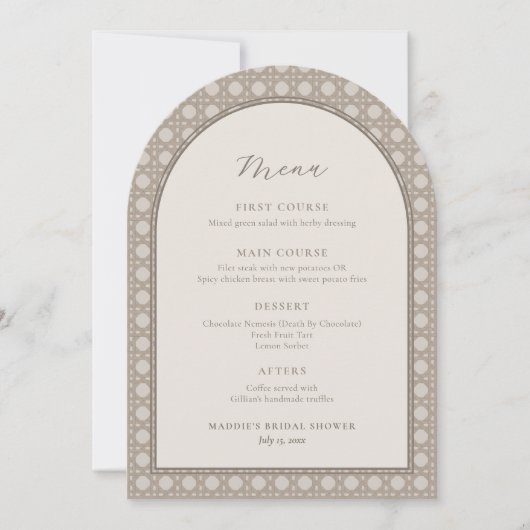 Trendy Cane Rave Rattan Brautparty Card Einladung (Vorderseite)