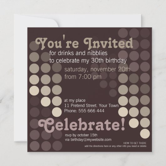 Trendy Cappuccino Café Einladung zum Geburtstag (Rückseite)