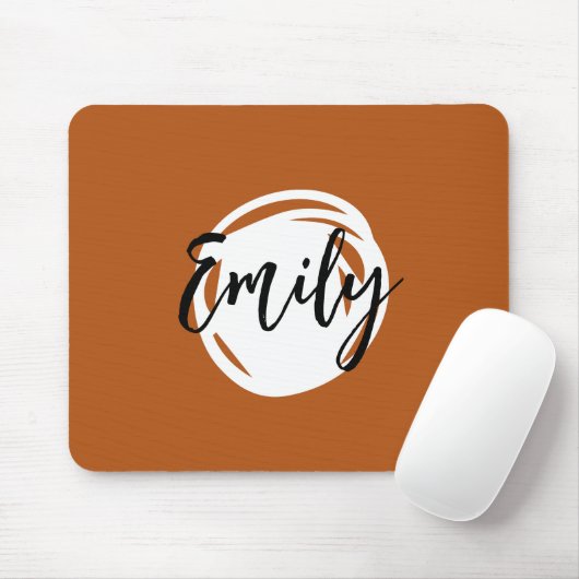 Trendy Caramel braun Mit Monogramm Einfach abstrak Mousepad (Mit Mouse)
