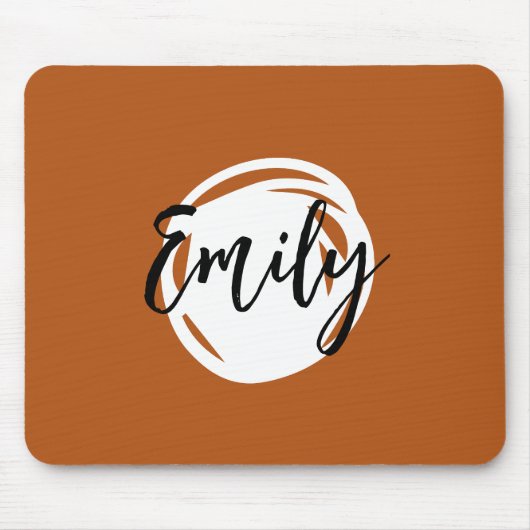 Trendy Caramel braun Mit Monogramm Einfach abstrak Mousepad (Vorne)