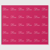 Trendy Carmine Background Liebe Wedding Geschenkpapier (Flach)