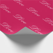 Trendy Carmine Background Liebe Wedding Geschenkpapier (Ecke)