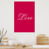 Trendy Carmine Background Liebe Wedding Poster (Küche)