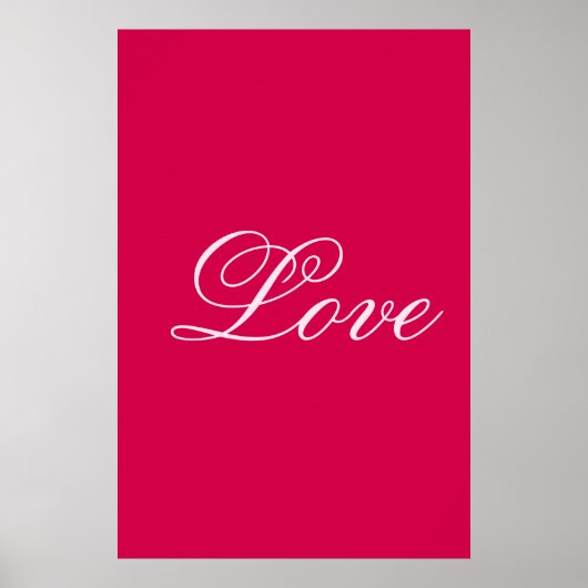 Trendy Carmine Background Liebe Wedding Poster (Vorne)