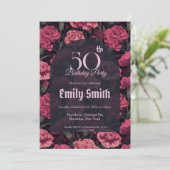 Trendy Carnation Sparkle 15Th Birthday Party Einladung (Stehend Vorderseite)