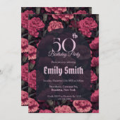 Trendy Carnation Sparkle 15Th Birthday Party Einladung (Vorne/Hinten)