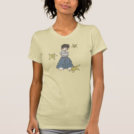 Trendy Cartoon Character Design mit Cooler Street T-Shirt (Vorderseite)