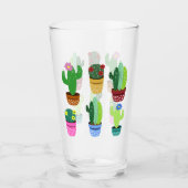 Trendy Cartoon Potted Cactus Glas (Vorderseite)