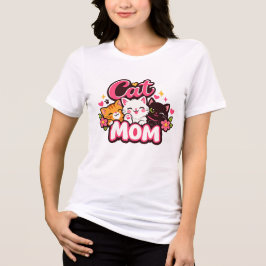 Trendy Cat Mom T-Shirt | Cute Colorful Cats Shirt 