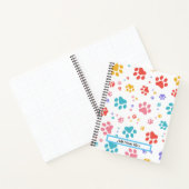 Trendy Cat Paw Print, benutzerdefinierbarer Name Notizblock (Innenseite)
