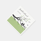 Trendy Cats in Liebe Moss Green Gingham Wedding Serviette (Ecke)