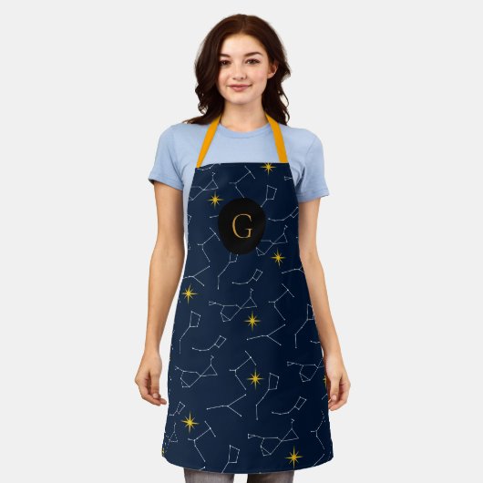 Trendy Celestial Constellations Schürze (Getragen)