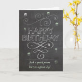 Trendy Chalk Board Effekt Geburtstagsgrüßen Karte (Gelbe Blume)