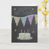 Trendy Chalk Board Effekt mit Kuchen Karte (Gelbe Blume)