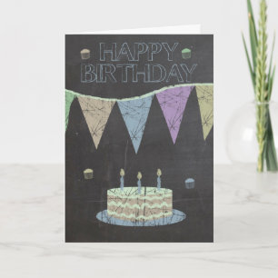 Trendy Chalk Board Effekt mit Kuchen Karte