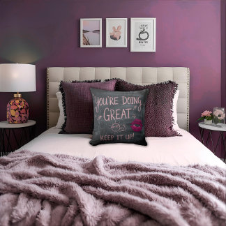 Trendy Chalk Board Girly Motivational Quote Kissen