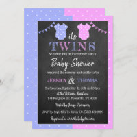 Trendy Chalkboard Boy & Girl Twins Kinderdusche