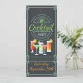 Trendy Chalkboard Cocktail Party Einladung (Stehend Vorderseite)