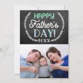 Trendy Chalkboard Custom Foto Vatertag Einladung (Vorderseite)