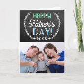 Trendy Chalkboard Custom Foto Vatertag Karte (Vorderseite)