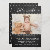 Trendy Chalkboard Foto Geburtserklärung Ankündigung (Vorne/Hinten)