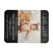 Trendy Chalkboard Foto Geburtserklärung Magnet (Horizontal)