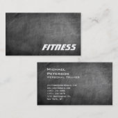 Trendy Chalkboard Grau Fitness Sport Business Card Visitenkarte (Vorne/Hinten)