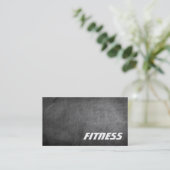 Trendy Chalkboard Grau Fitness Sport Business Card Visitenkarte (Stehend Vorderseite)