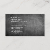 Trendy Chalkboard Grau Fitness Sport Business Card Visitenkarte (Rückseite)